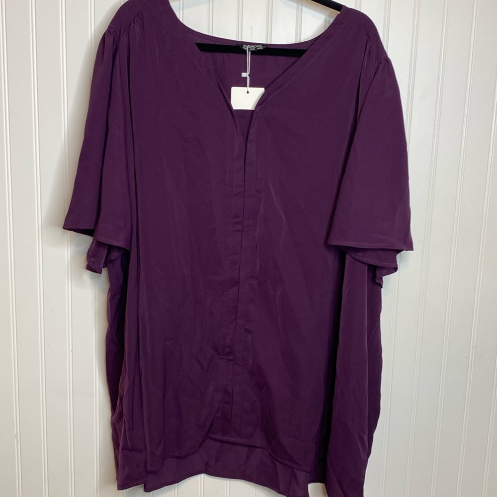 Bloomchic Plus Size 28 NWT Eggplant color Blouse